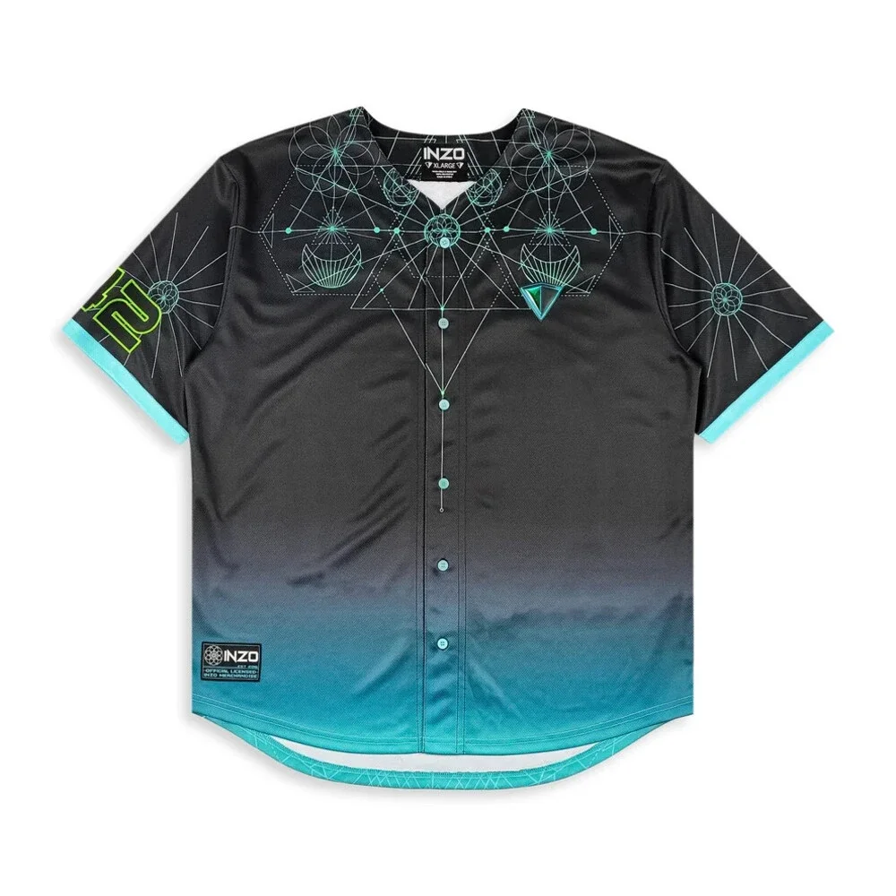 Inzo Quantum Growth Baseball Jersey EDM rave Size L Large